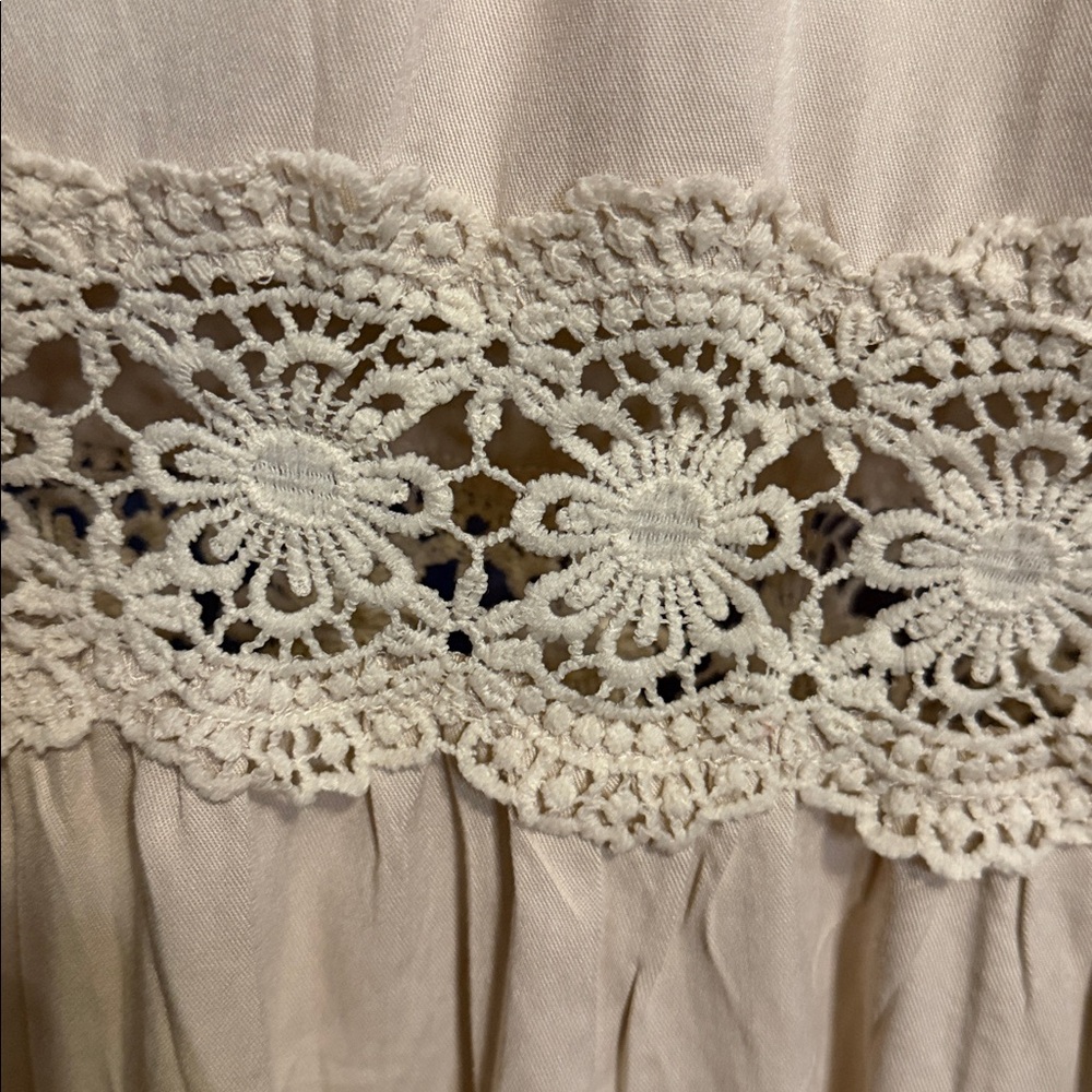 ZESICA Boho Long Sleeve Square Neck Smocked Maxi Dress ~Apricot~Size 4/6 ~ NWOT - Picture 10 of 16